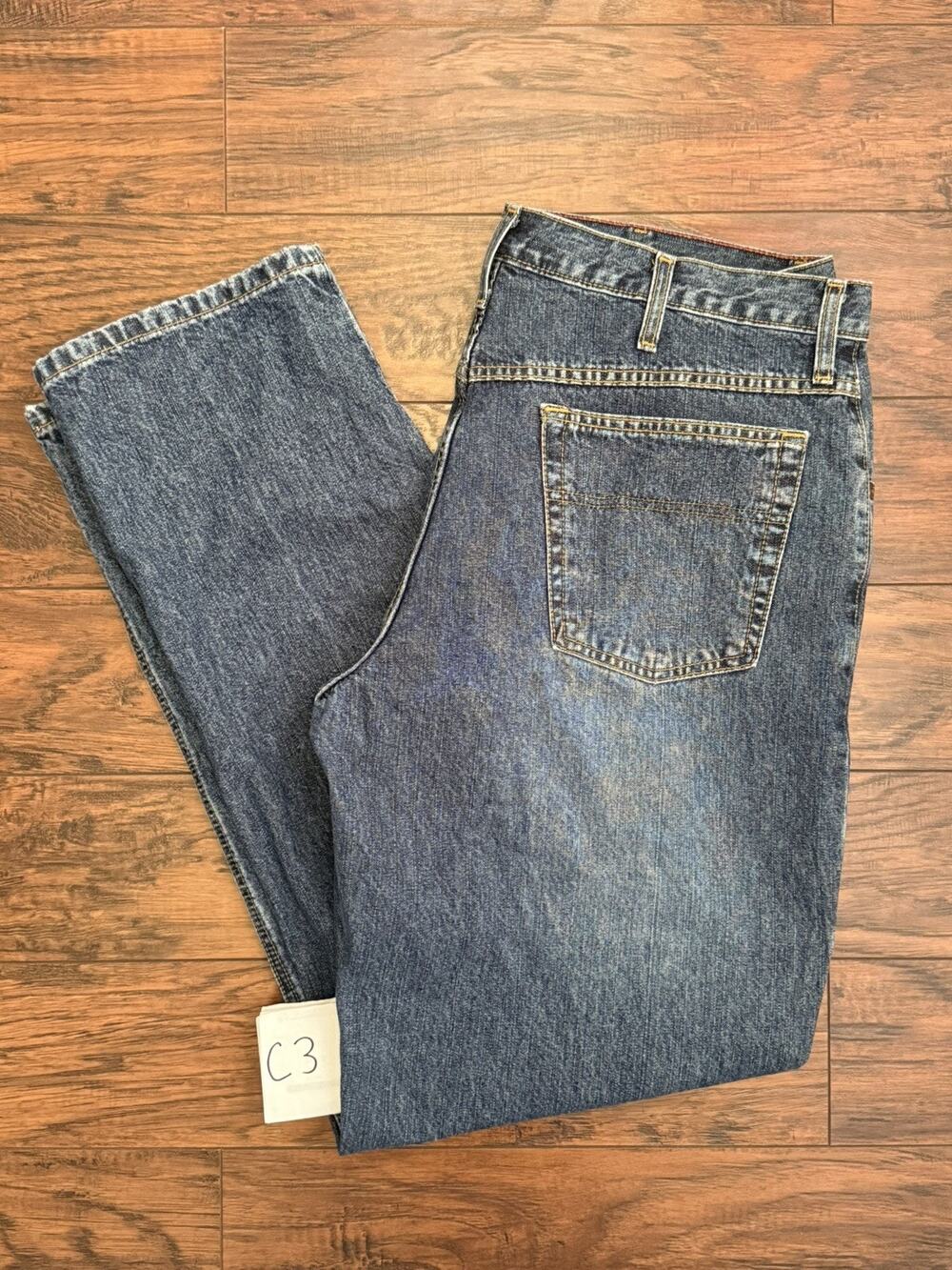 Cinch Black Label Jeans 35x34 Blue Denim Western Cowboy Relaxed Fit Straight Leg